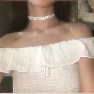 Sparkly Silver Crystal Choker